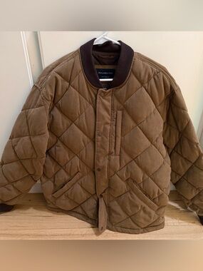 Abercrombie & Fitch Quilted Tan/Brown Bomber Jacket